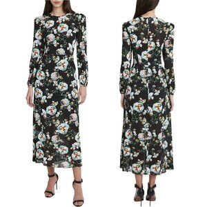 New BCBGMaxAzria Floral Long Sleeve Viscose Dress Size 4